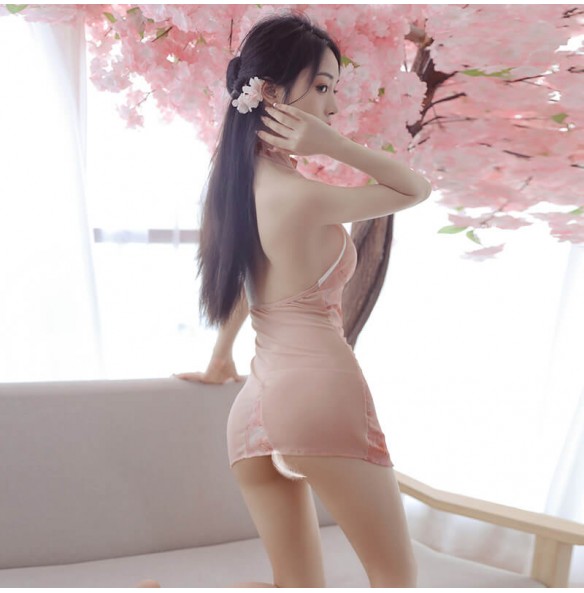 FEE ET MOI - Sexy Sheer Flower Cheongsam (Pink) FEE ET MOI - Sexy Sheer Flower Cheongsam (Pink)